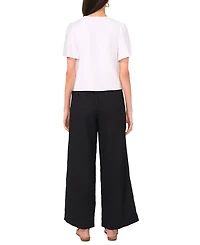 1.state Women's Tie-Front Flutter-Sleeve V-Neck Top