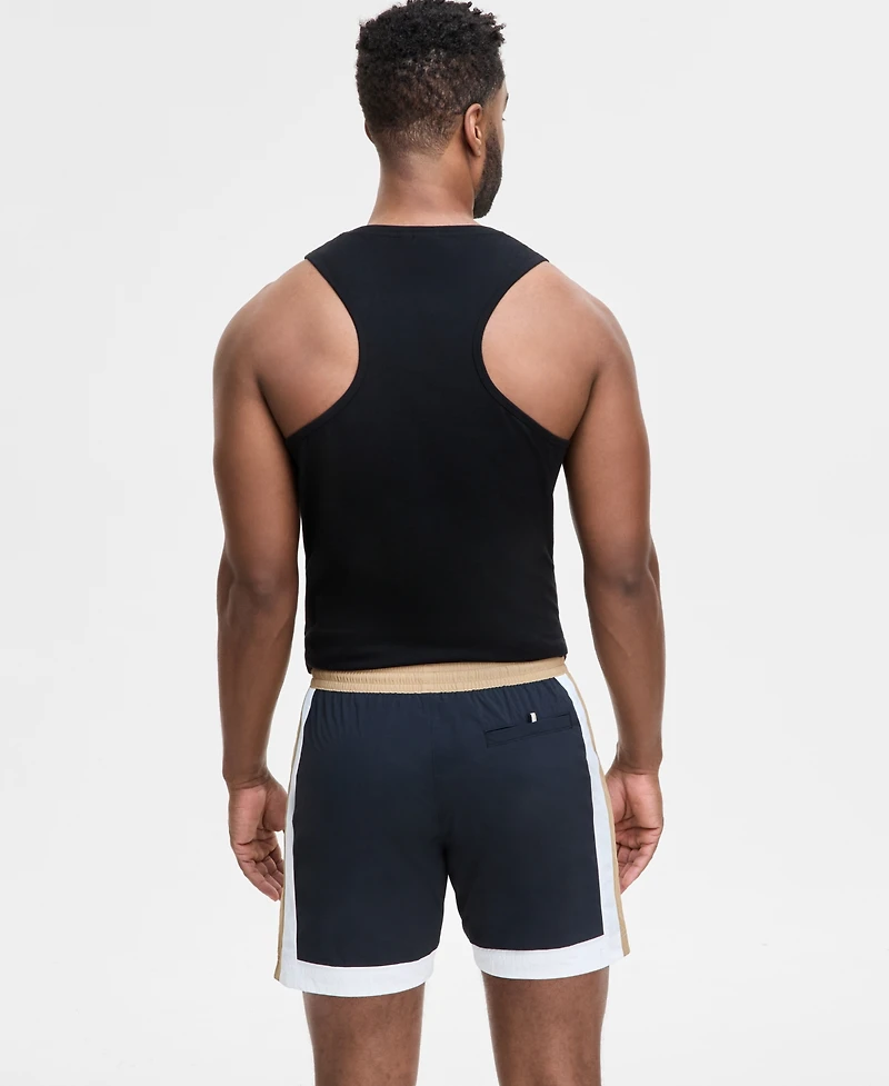 Boss by Hugo Men's Colorblocked Drawstring 5" Swim Shorts