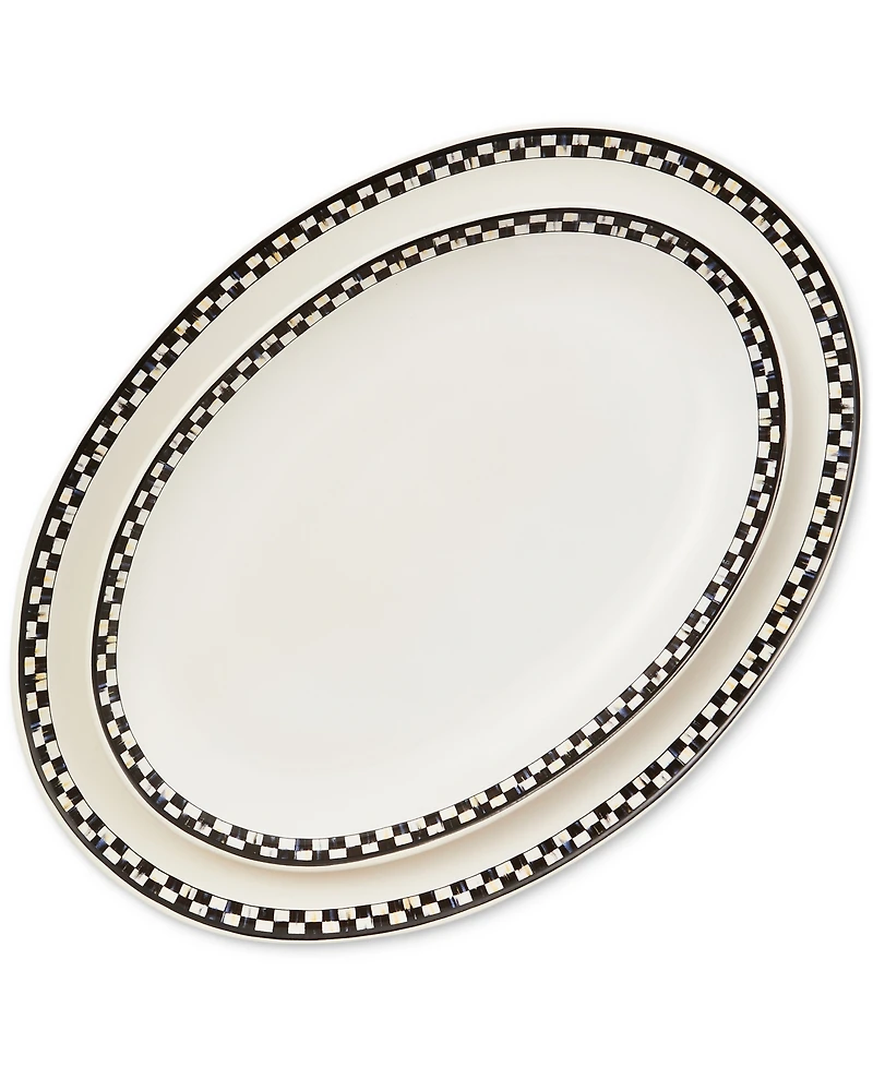 MacKenzie-Childs Courtly Check Everyday Oval Platters, Set of 2