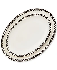 MacKenzie-Childs Courtly Check Everyday Oval Platters, Set of 2