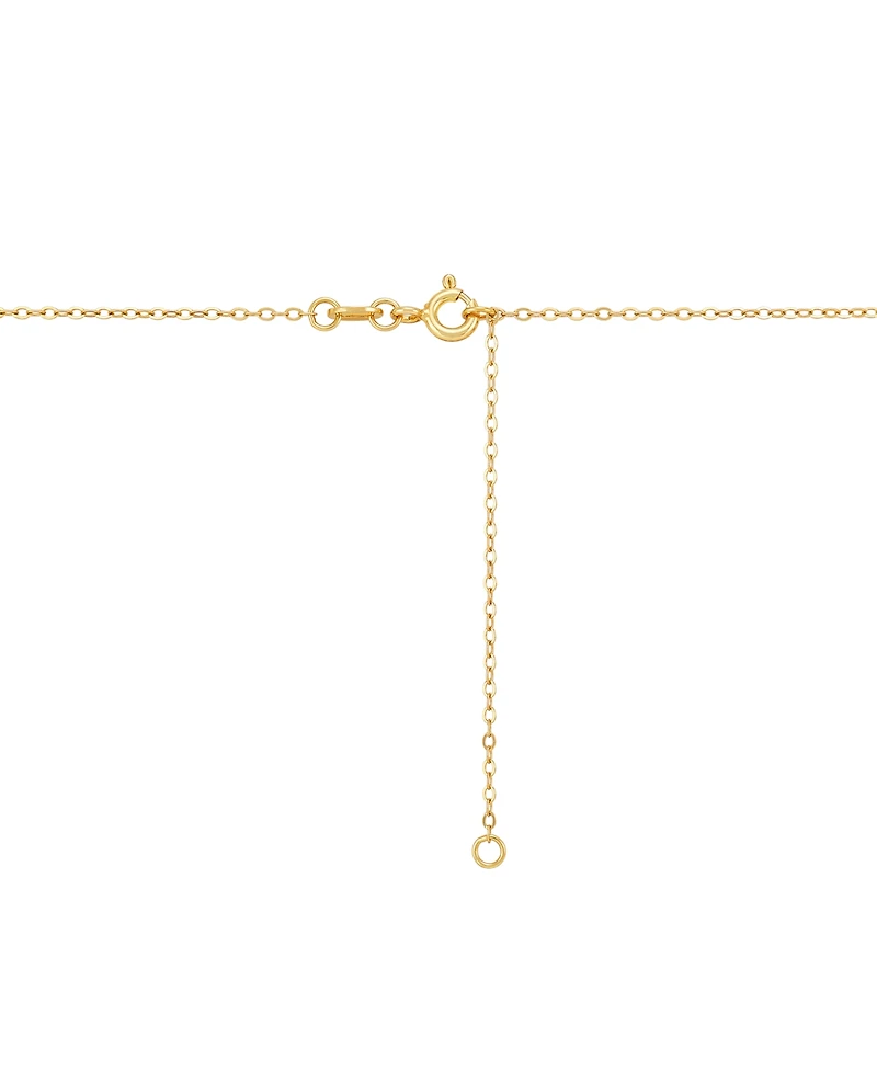 Diamond Hummingbird & Flower Pendant Necklace (1/10 ct. t.w.) in 14k Gold-Plated Sterling Silver, 16" + 2" extender