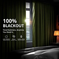 Half Price Drapes Basque Green Grommet Signature Velvet Blackout Curtain
