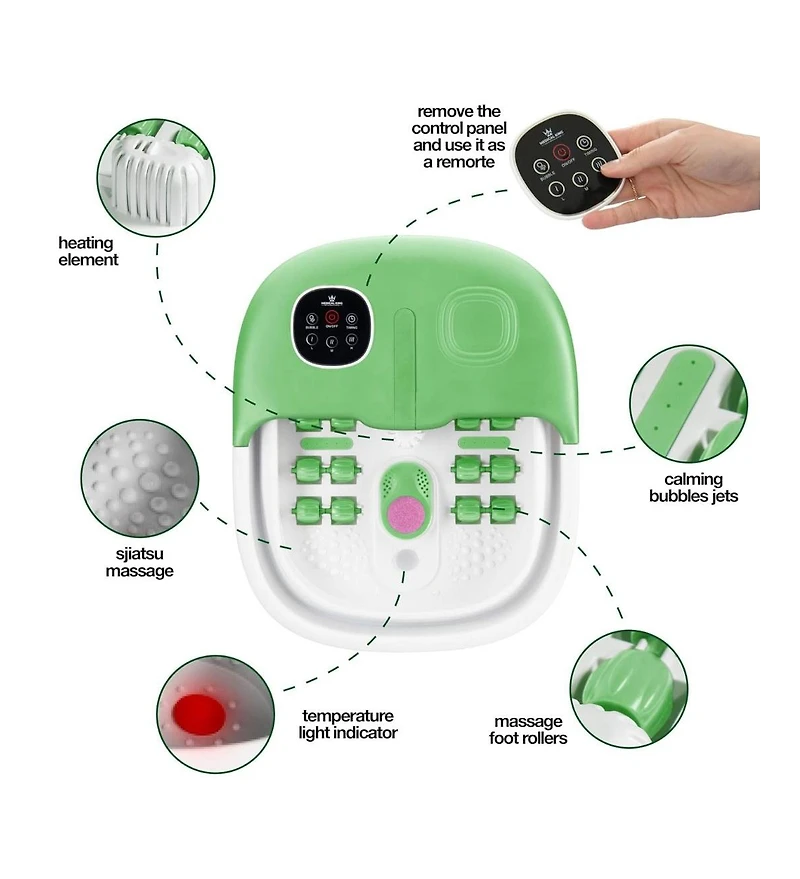 Foot Spa with Heat and Massage and Jets Includes A Remote Control Massage Pumice Stone Collapsible Foot Spa Massager with Heat and Massage Bubbles and