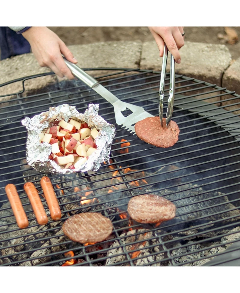 Outdoor Camping or Backyard Heavy-Duty Steel Round Fire Pit Cooking Rack Grill Grate - 40"