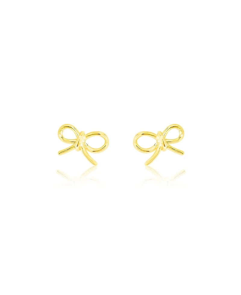 Etoielle Yellow Gold Tone WIre Bow Earrings Mini Studs