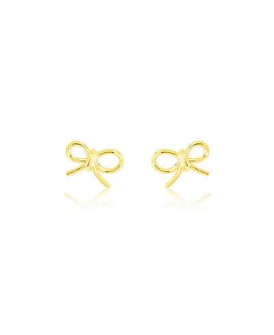 Etoielle Yellow Gold Tone WIre Bow Earrings Mini Studs