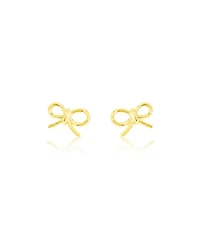 Etoielle Yellow Gold Tone WIre Bow Earrings Mini Studs