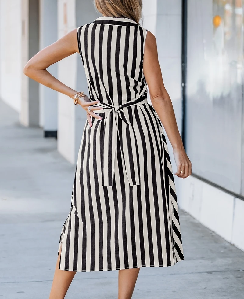 Cupshe Women's Clean Cut Striped Midi Beach Dress