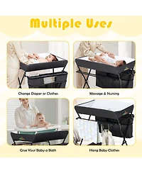 Gouun Portable Adjustable Height Newborn Nursery Organizer with Wheel