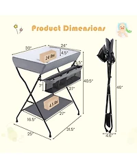 Gouun Baby Storage Folding Diaper Changing Table
