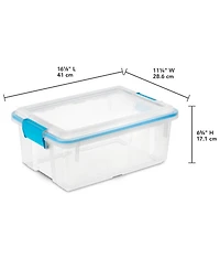 Sterilite 12 Qt Plastic Storage Bin Container Clear Gasket Sealed Box, (6 Pack)