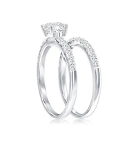 Sterling Silver, 6mm Round Solitaire Cz 2-pc Ring