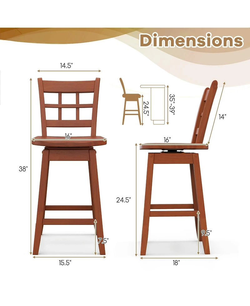 Counter Height Bar Stools Set of 2 Stylish & Comfortable Chairs for Kitchen or Home