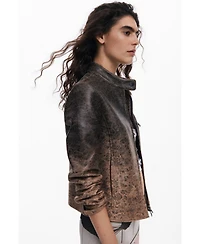 Desigual Women's Gradient faux leather biker jacket