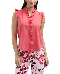 Ellen Tracy Women's Top with Ruffle Detail