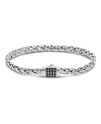 Black Spinel & Sterling Silver Paddy Oval 5mm Chain Bracelet