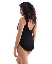 Longitude by Mimi Flamingo Women's Second Wave Belted Surplice One Piece Swimsuit