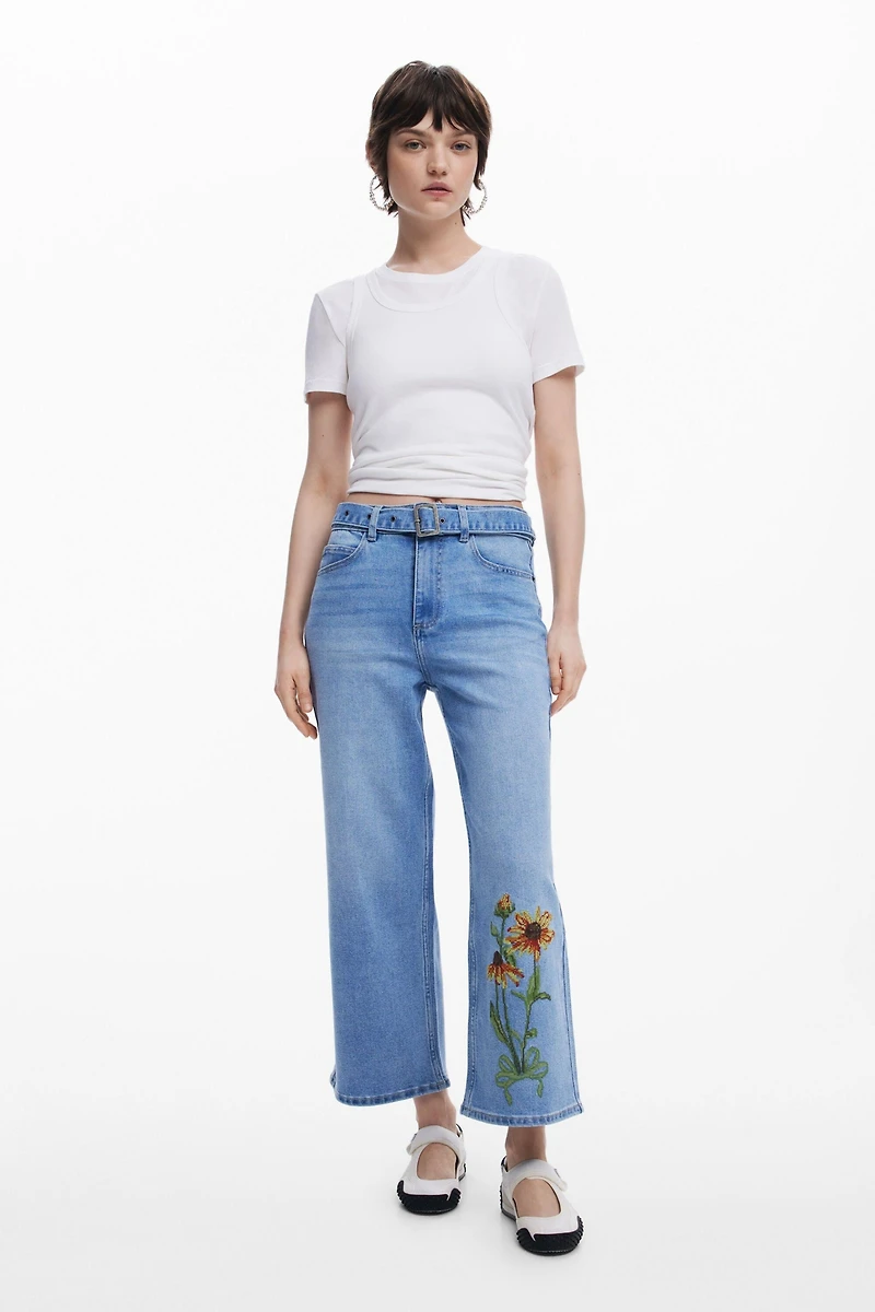 Desigual Women's Sunflower culotte jeans