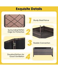 Wicker Outdoor Dog House with Weatherproof Roof