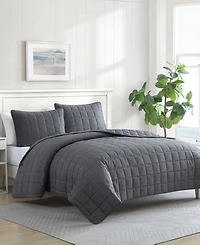 Nautica Solid Brushed Micro Jersey 2-Pc. Quilt Set, Twin