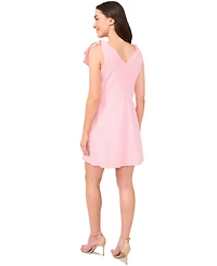 CeCe Women's Gingham Bow-Shoulder Mini Dress