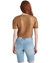Steve Madden Women's Biana Metallic Crochet Sweater