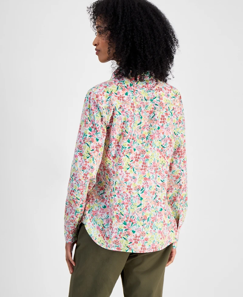 Tommy Hilfiger Women's Floral Gingham Cotton Shirt
