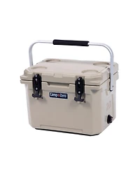 Camp-zero 20 | 21 Qt. Premium Cooler with 4 Molded-In Cup Holders and Folding Aluminum Comfort Grip Handle Dark turquoise
