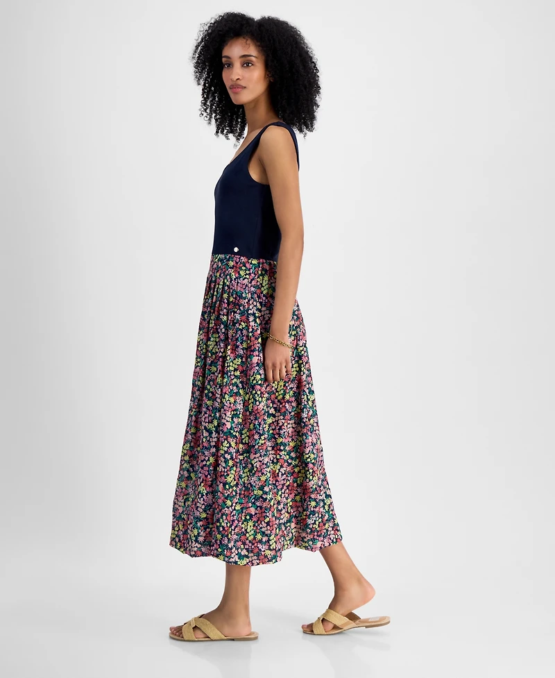 Tommy Hilfiger Women's Mixed Media Floral Dress