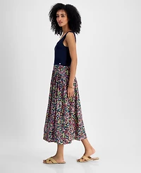 Tommy Hilfiger Women's Mixed Media Floral Dress