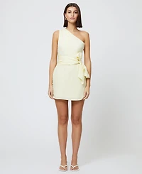 French Connection Women's Birdie Butter Yellow One-Shoulder Mini Dress