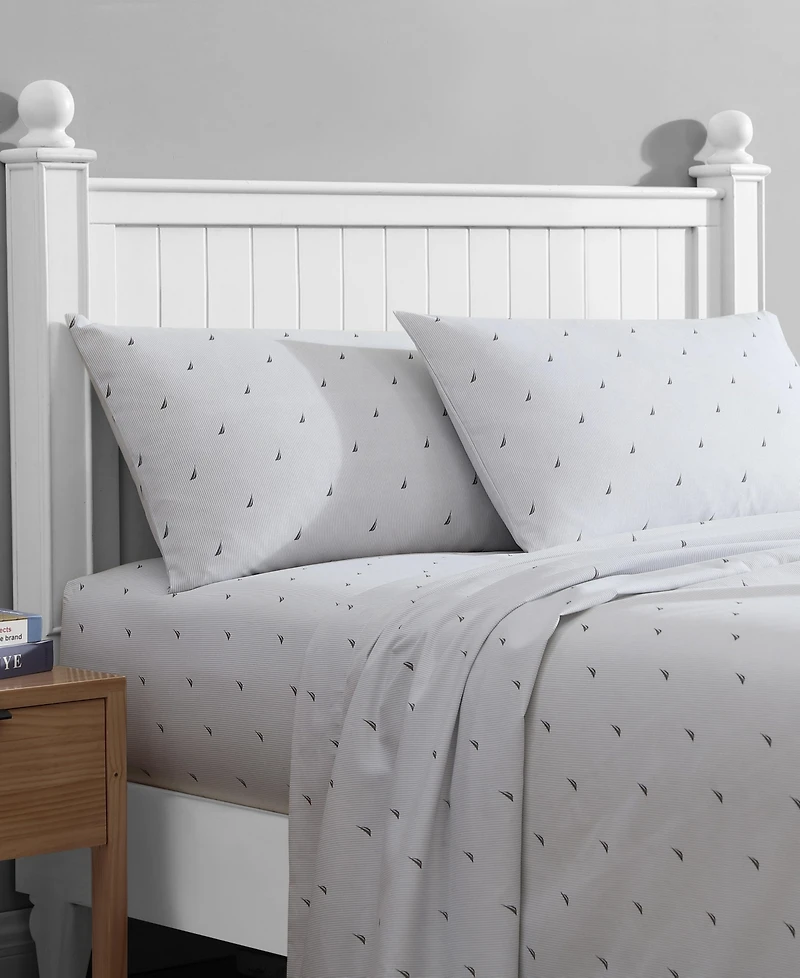 Nautica Printed Washed Microfiber 4-Pc. Sheet Set, Queen