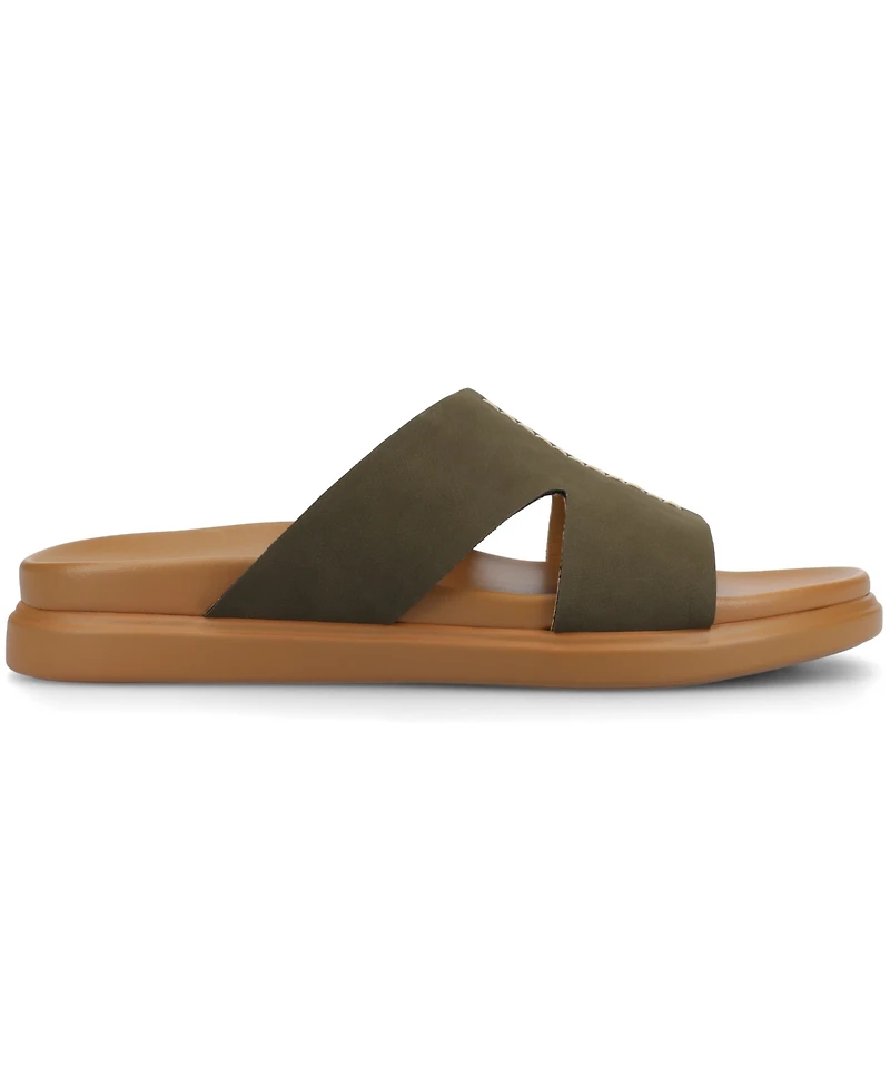 Journee Collection Women's Misey Footbed Slide Flat Sandals