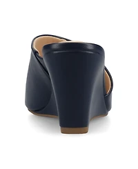 Journee Collection Women's Clementine D'Orsay Slip-On Wedge Sandals