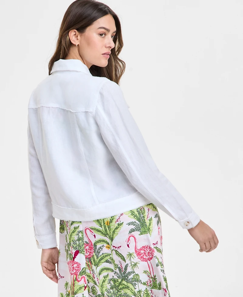 Charter Club Women's 100% Linen Jacket, Created for Macy's