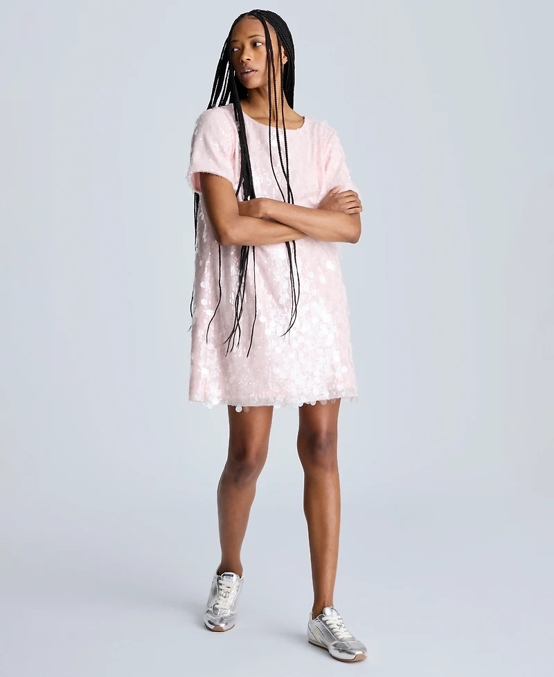 Kenneth Cole Women's Sequin T-Shirt Shift Dress