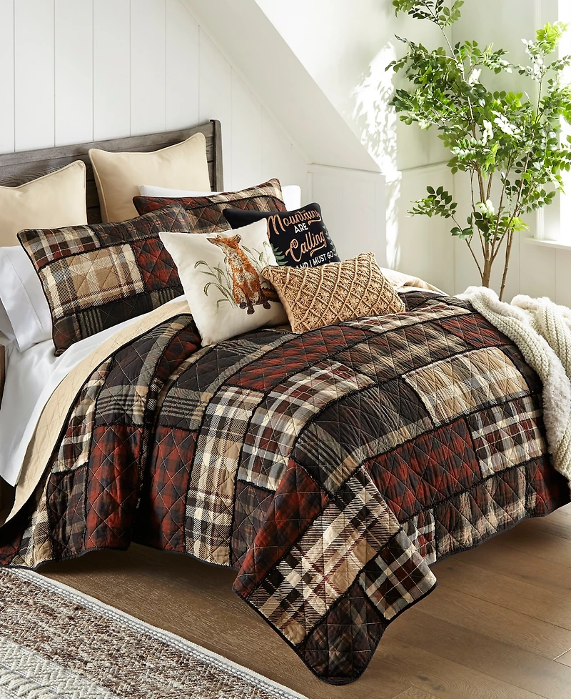 Donna Sharp Lj Plaid 3-Pc. Cotton Heavyweight Pieced Quilt Set, Queen
