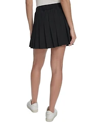 Starter Women's Solid-Color Pleated Stretch Pull-On Skort