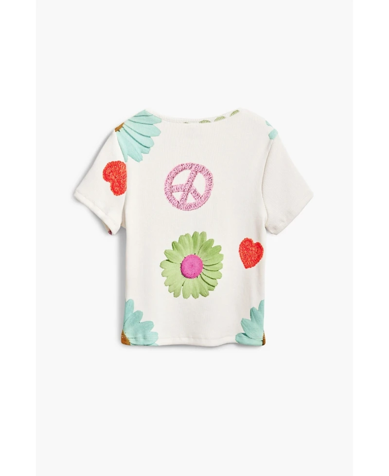 Desigual Girls Girls's Ribbed floral T-shirt
