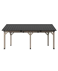 12 x 20 ft. Wood Gazebo Cedar Framed Wooden Gazebo with Curtain and Netting