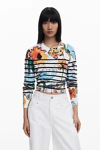 Desigual Women's Striped floral sweater
