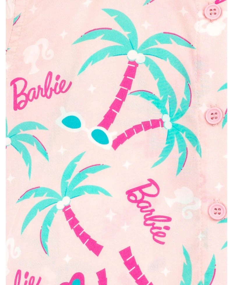 Barbie Girls Hawaiian Button Down Dress Shirt
