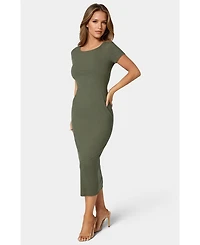 Bebe Women's Rib Maxi T-Shirt Dress