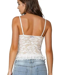 Edikted Womens Torin Sheer Lace Tank Top