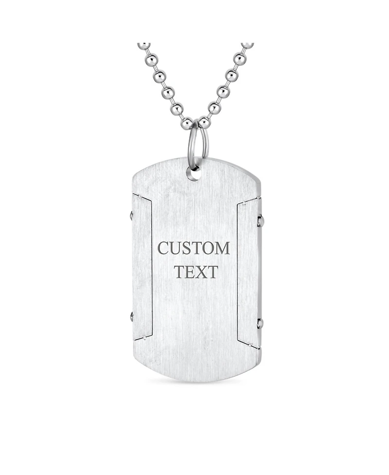 Bling Jewelry Inspirational Mantra Military Style Serenity Prayer Dog Tag Necklace