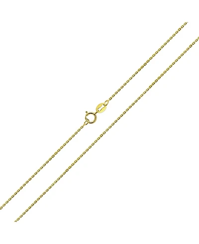 Bling Jewelry 1mm Fine Thin 14k Yellow Gold Plated .925 Sterling Silver Cuban Cable Link Chain Necklace -Nickel-Free 16, 18 Inch Length