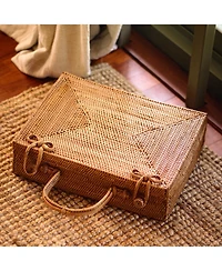 Rahayu Atta Rattan Bag In Mocca Brown