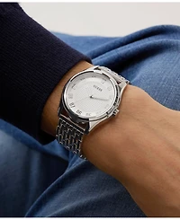 Guess Men's Analog Silver-Tone Steel Watch, 42mm
