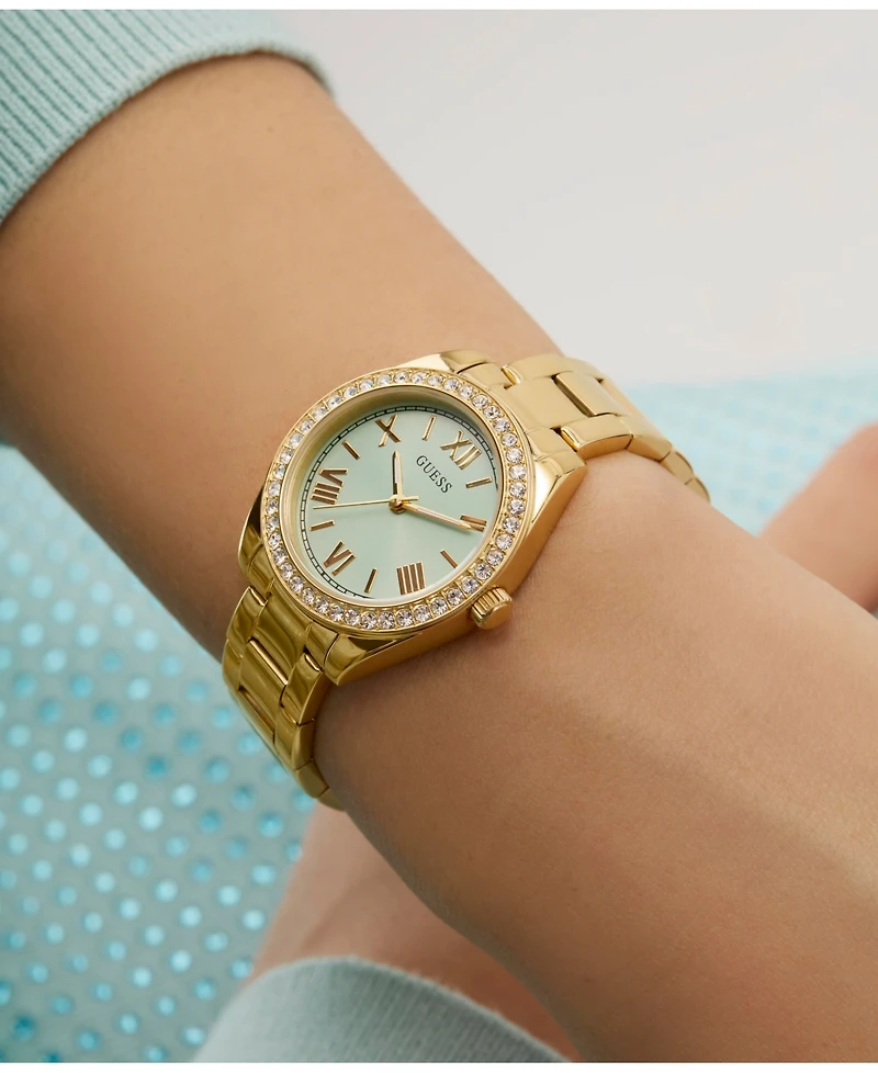 Guess Women's Analog Gold-Tone Steel Watch, 30mm