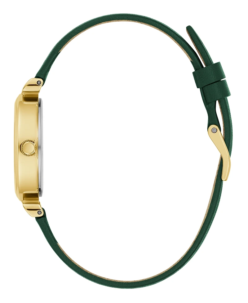 Guess Women's Analog Green Genuine Leather Watch, 28mm